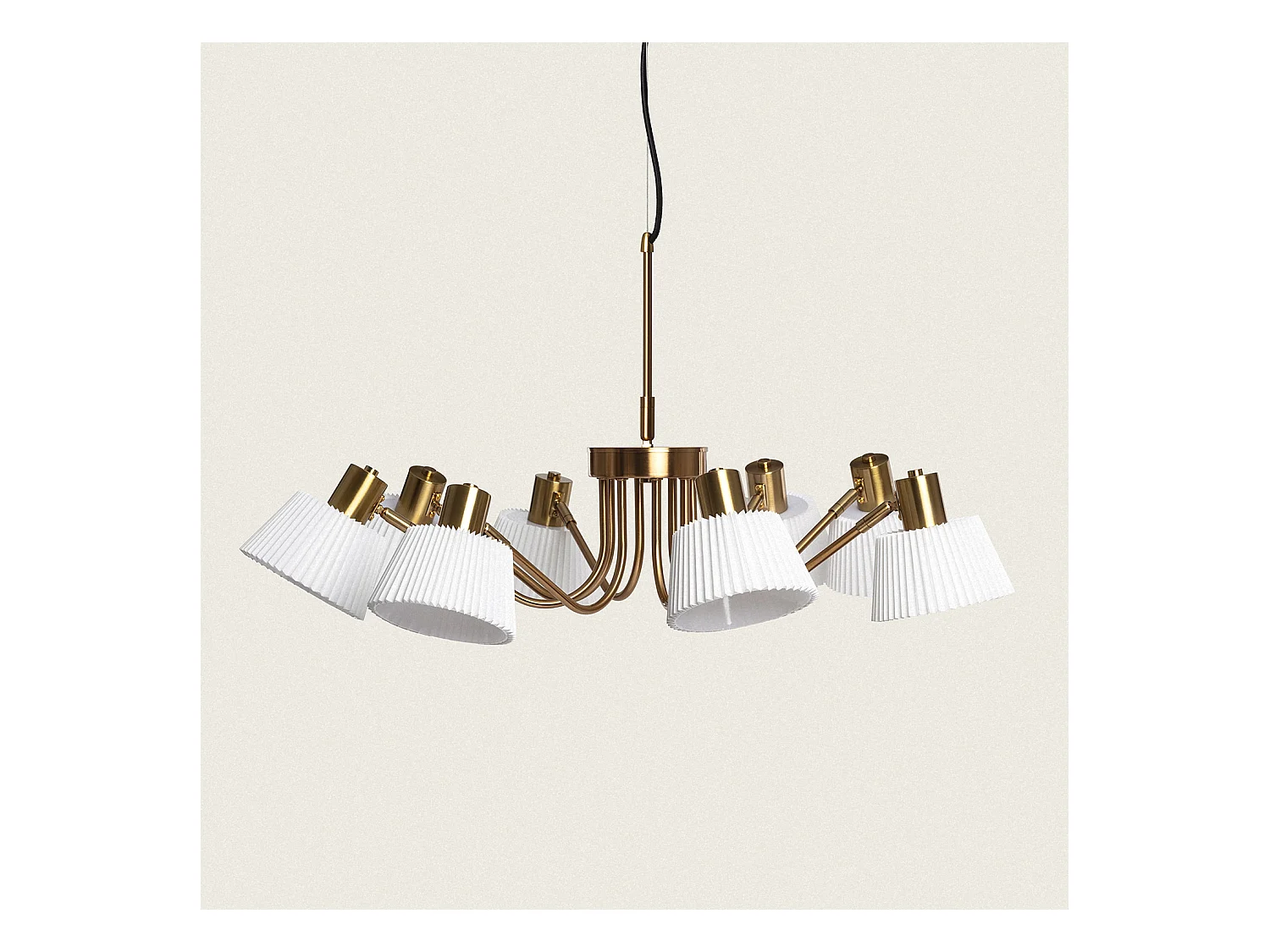 Lampada a Sospensione Metallo Magda 8 Faretti Bianco