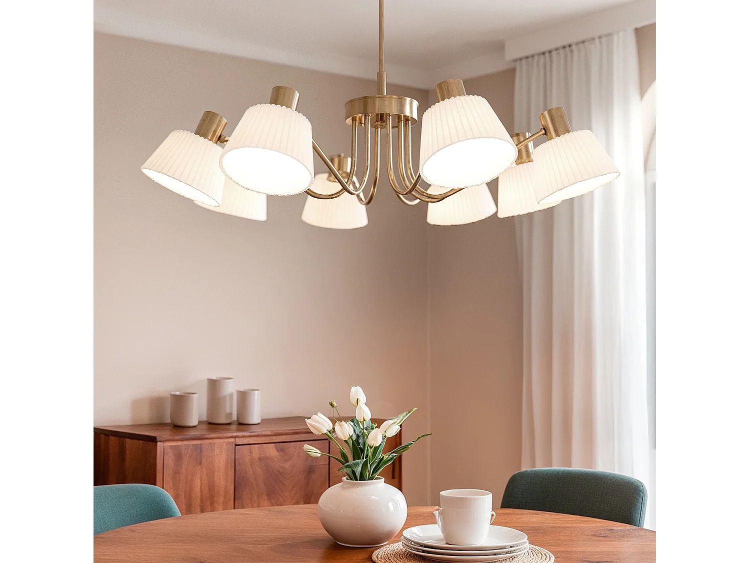 Suspension Métal Magda 8 Spots Blanc