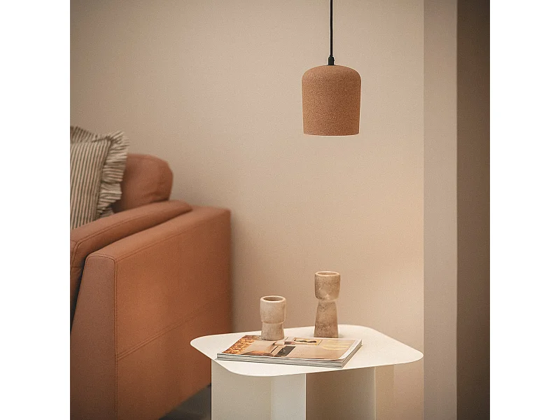 Lampada a Sospensione Metallo e Sughero Krobia Marrone