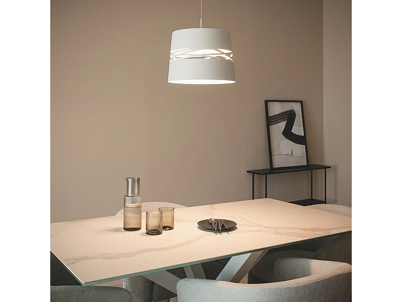 Lámpara Colgante LED 28W Metal Kerta Blanco Mate