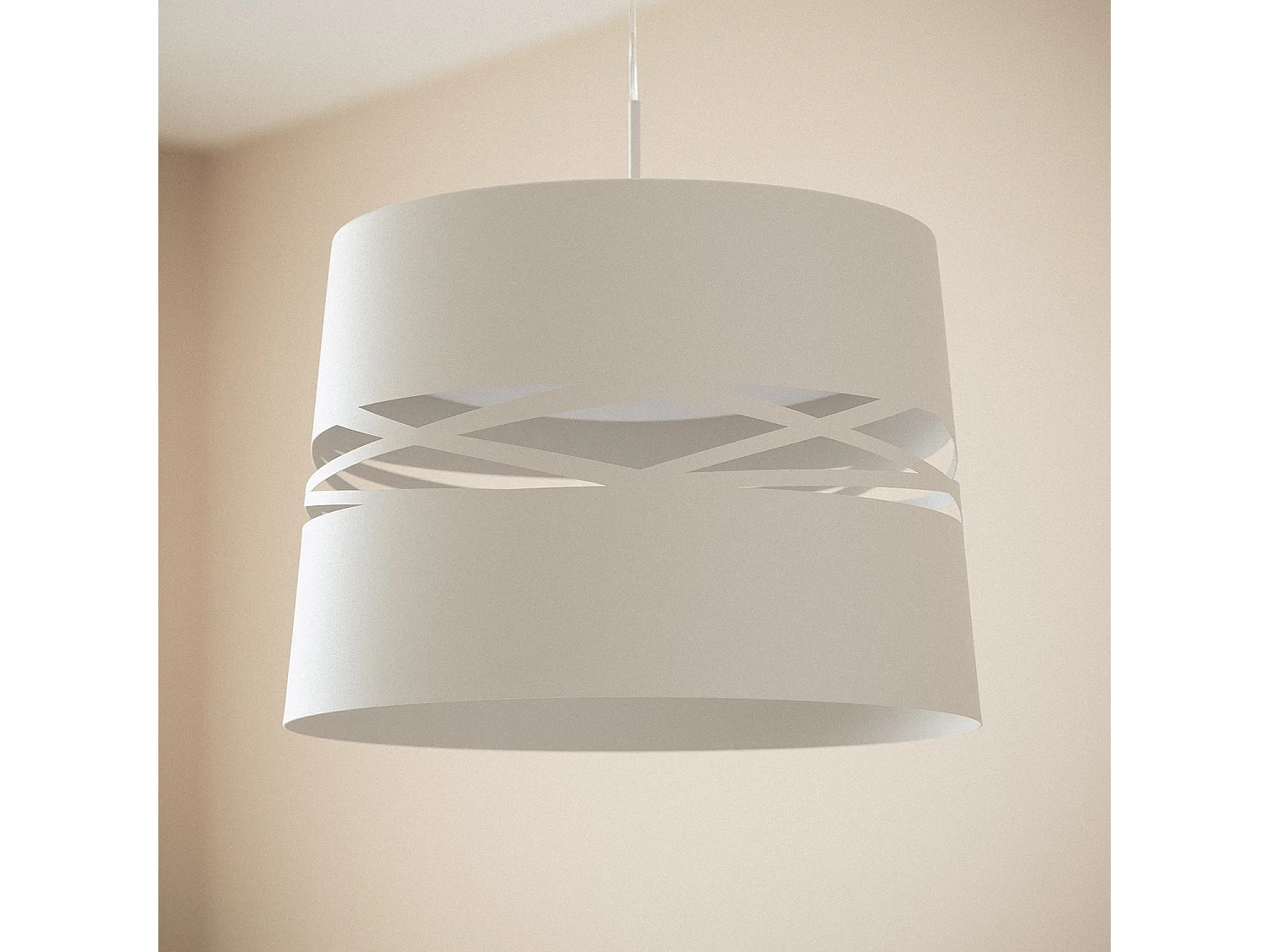 Suspension LED 28W Métal Kerta Blanc mat