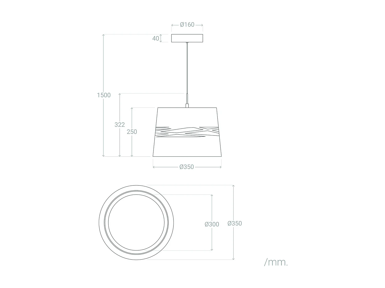 Suspension LED 28W Métal Kerta Blanc mat