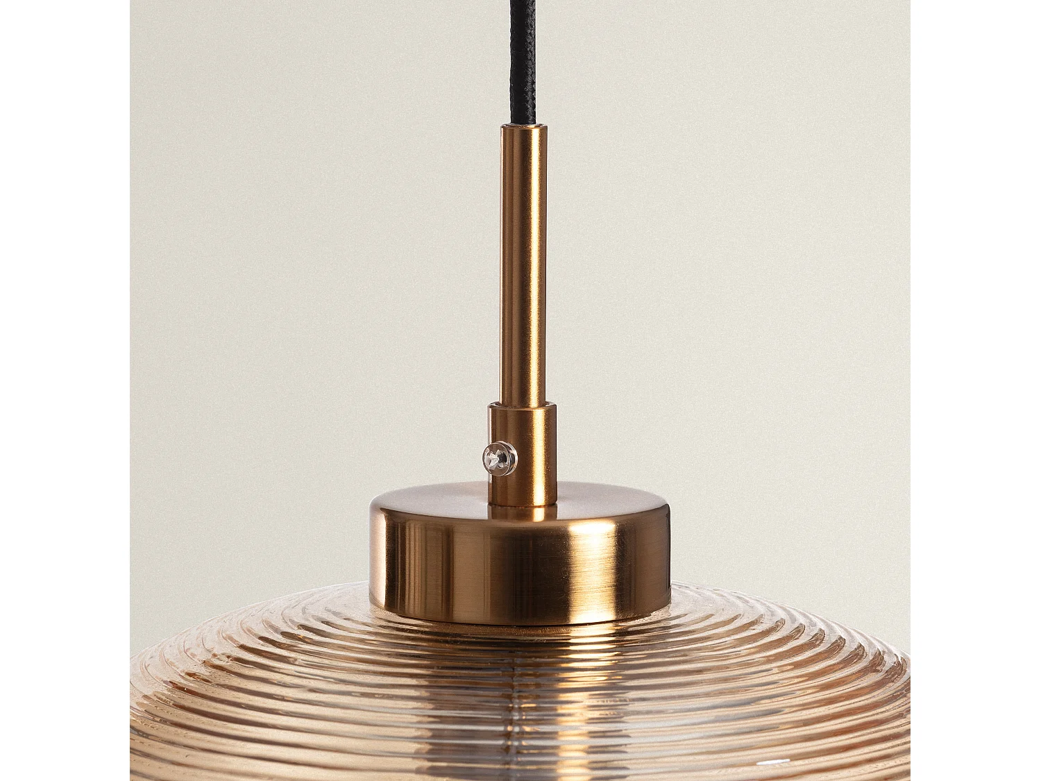 Suspension Métal et Verre Beryl Ambre