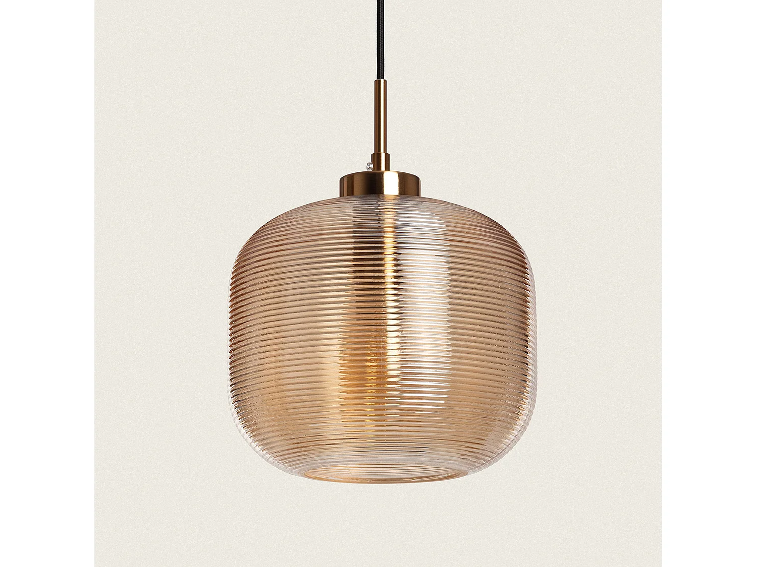 Suspension Métal et Verre Beryl Ambre