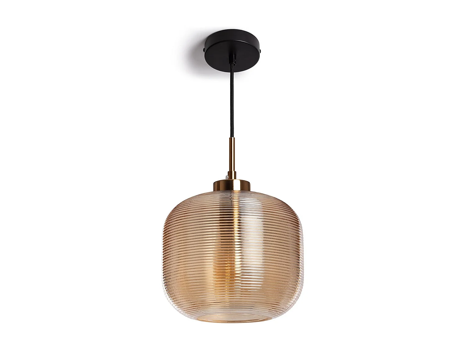 Suspension Métal et Verre Beryl Ambre
