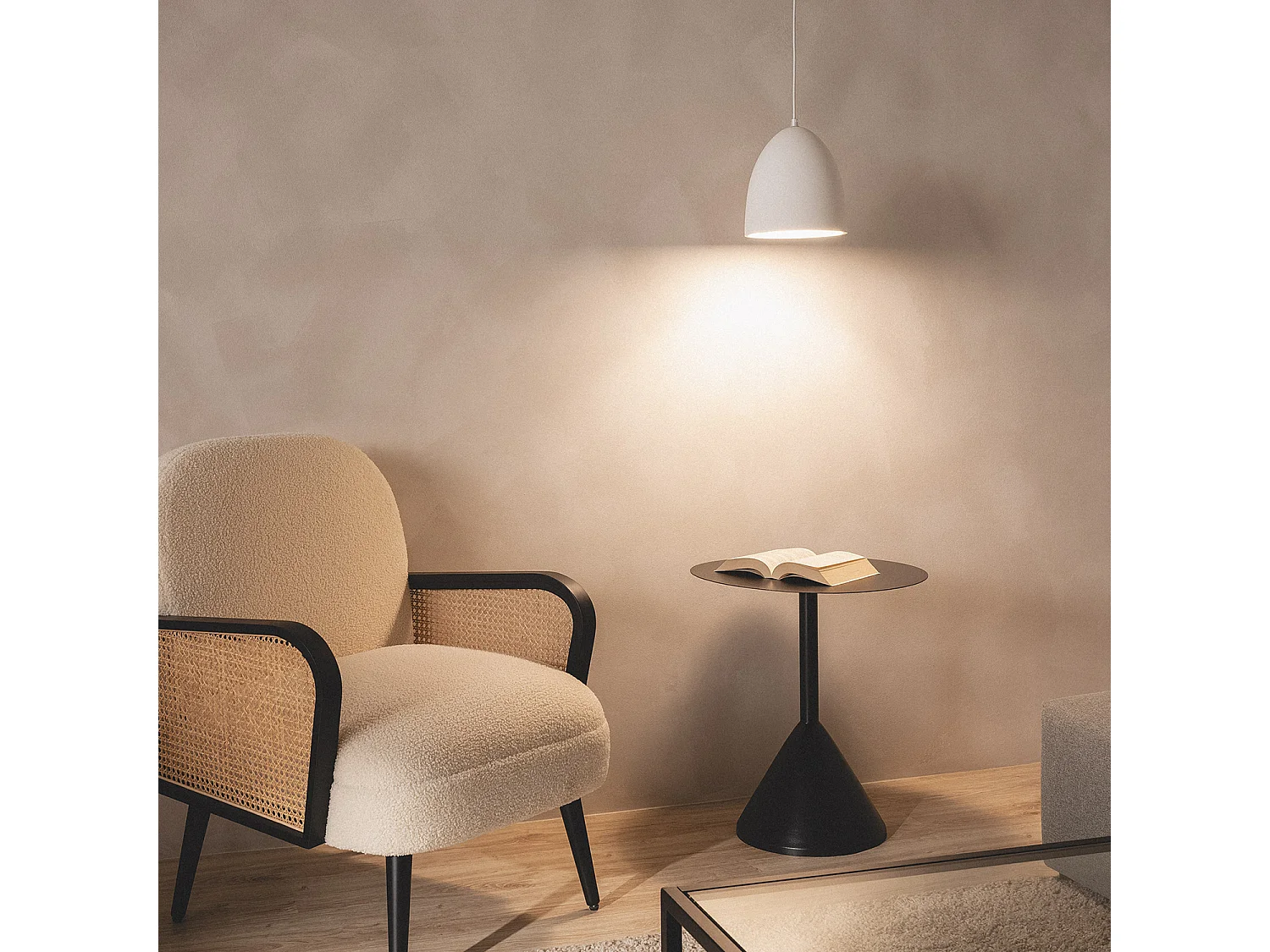 Lampada a Sospensione Gesso Dumion Grigio Pietra