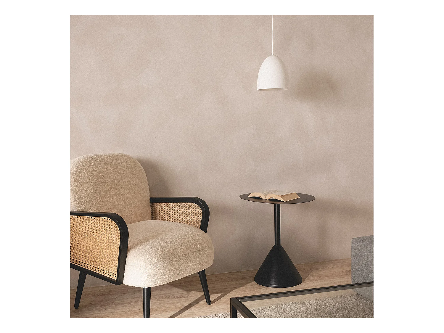 Lampada a Sospensione Gesso Dumion Grigio Pietra