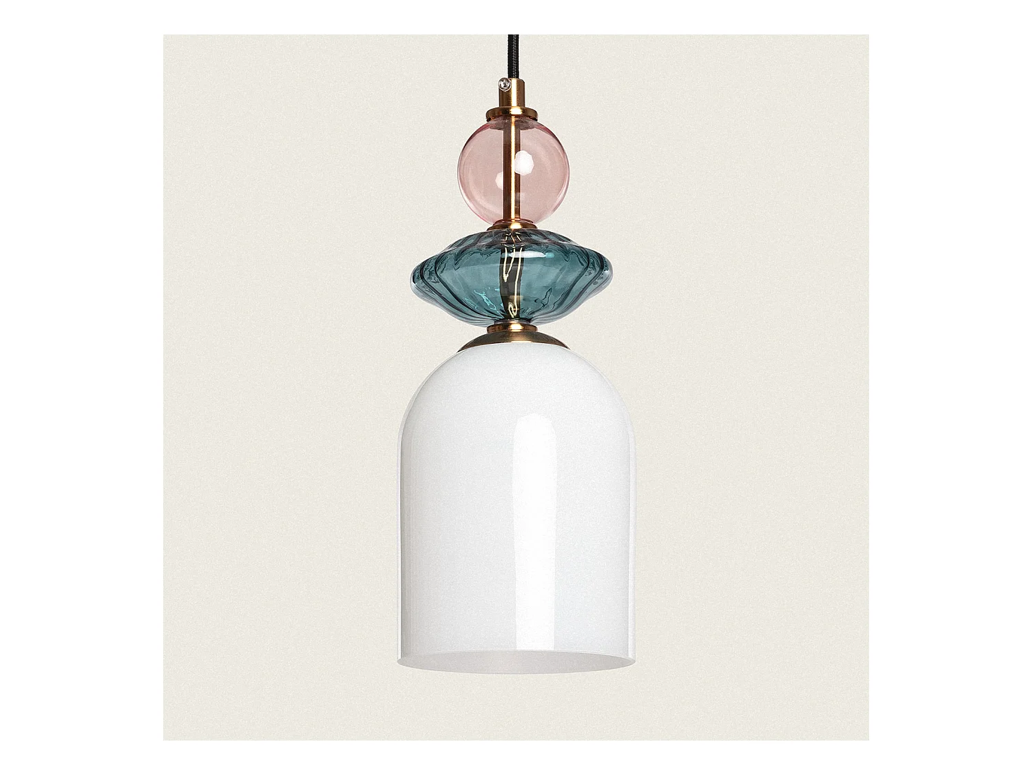 Suspension Métal et Verre Bethia Multicolore