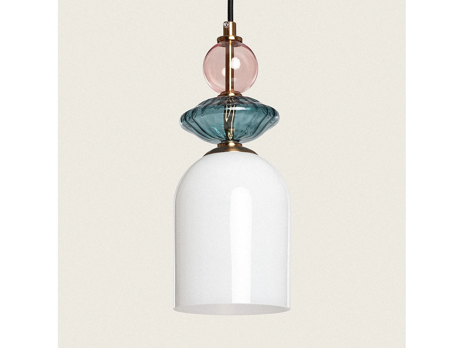 Suspension Métal et Verre Bethia Multicolore