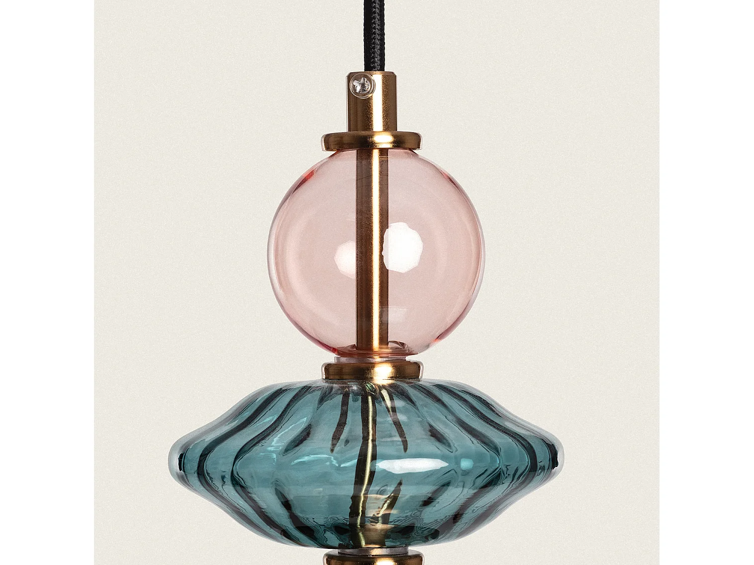 Suspension Métal et Verre Bethia Multicolore