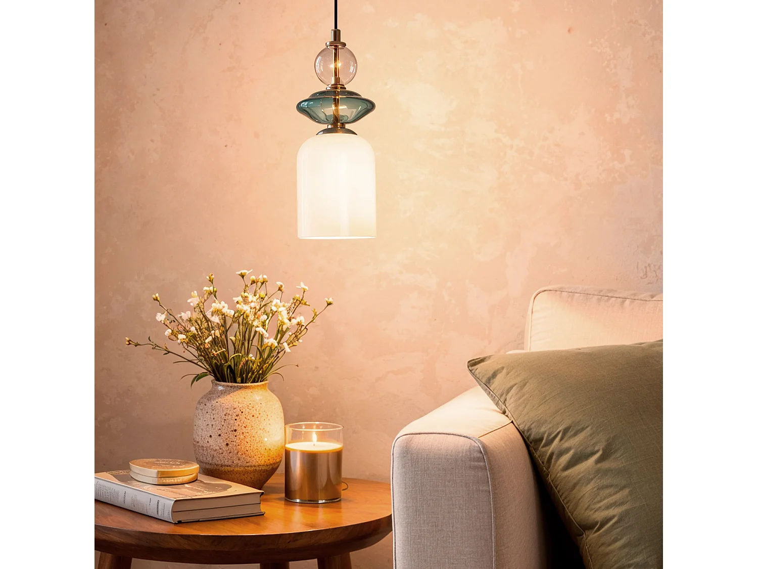 Lámpara Colgante Metal y Cristal Bethia Multicolor