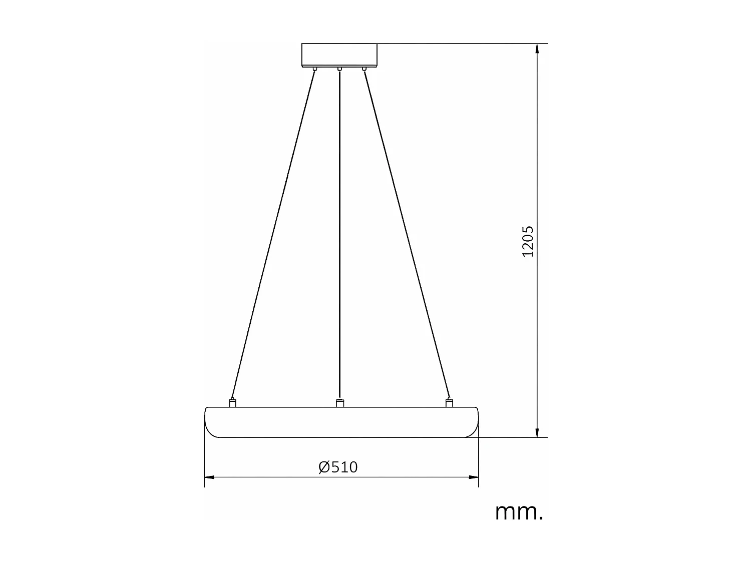 Suspension LED 48W Métal Ø500 mm Irlava Blanc