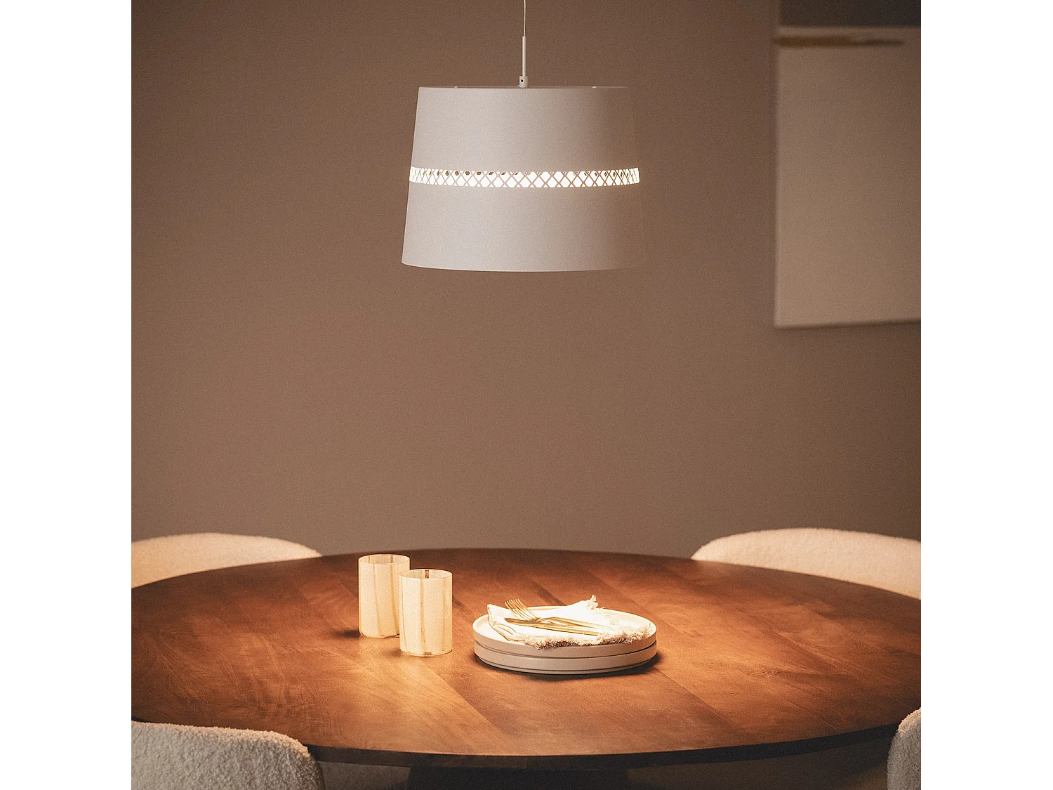 Suspension LED 28W Métal Walital Blanc mat