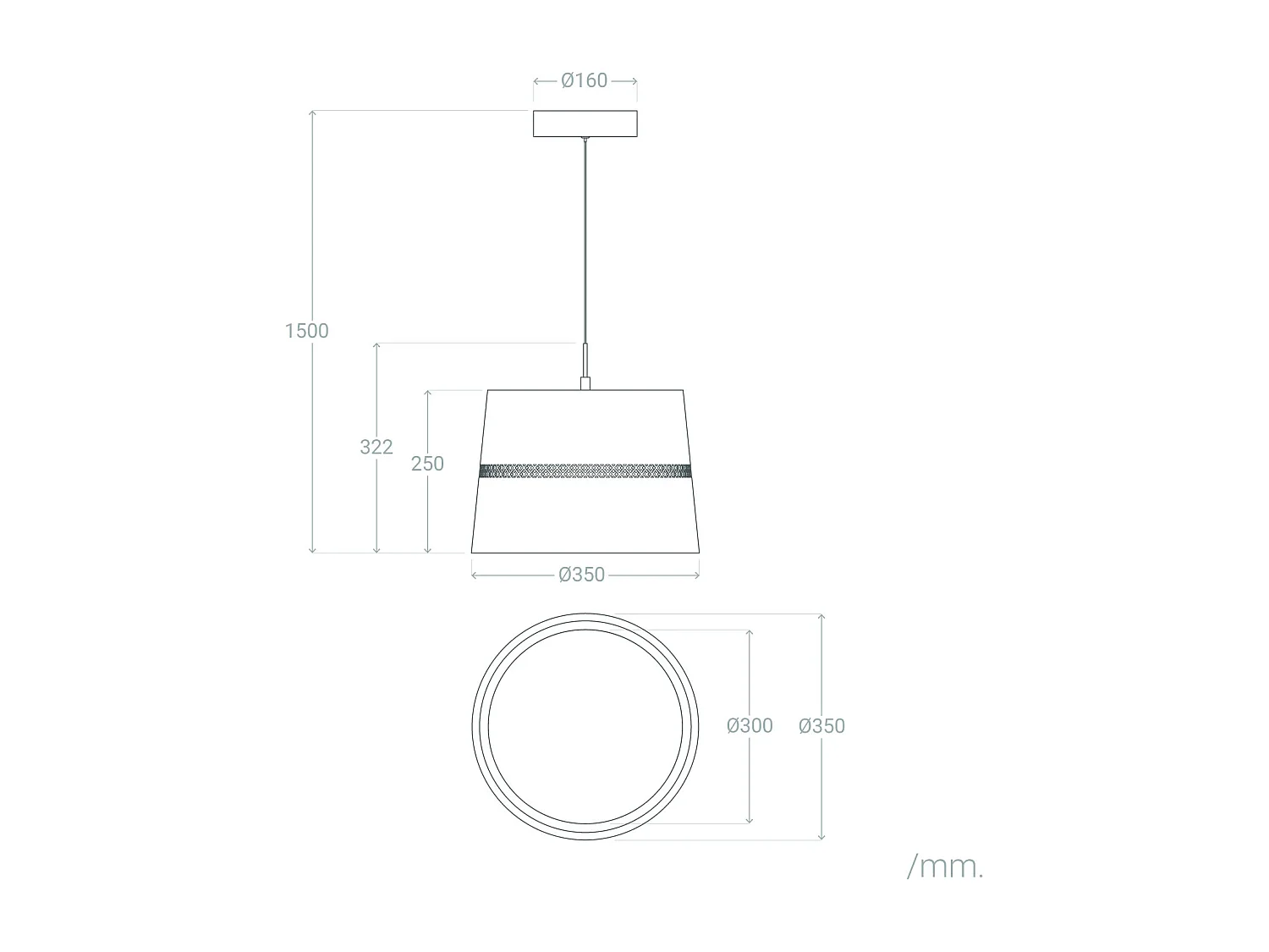 Suspension LED 28W Métal Walital Blanc mat