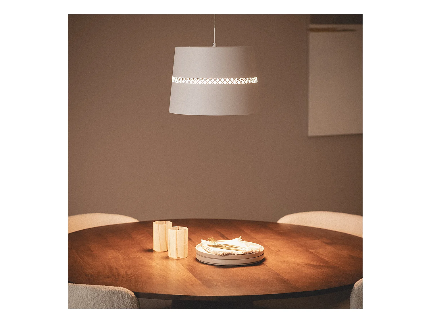 Suspension LED 28W Métal Walital Blanc mat