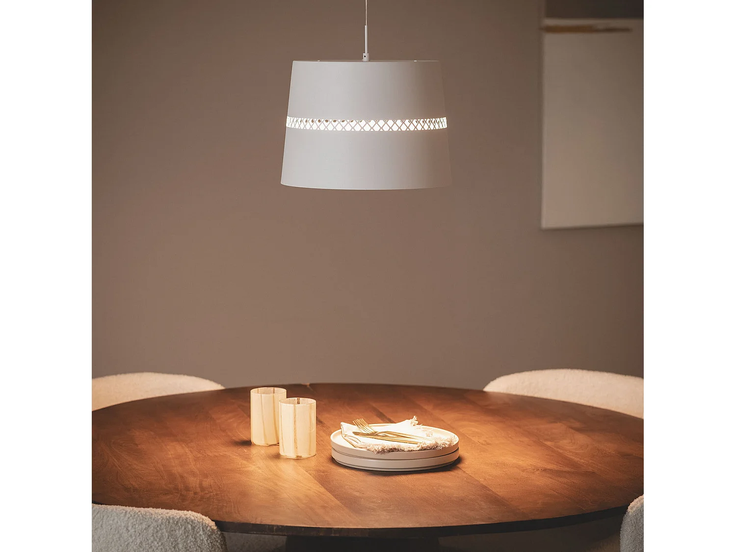 Suspension LED 28W Métal Walital Blanc mat