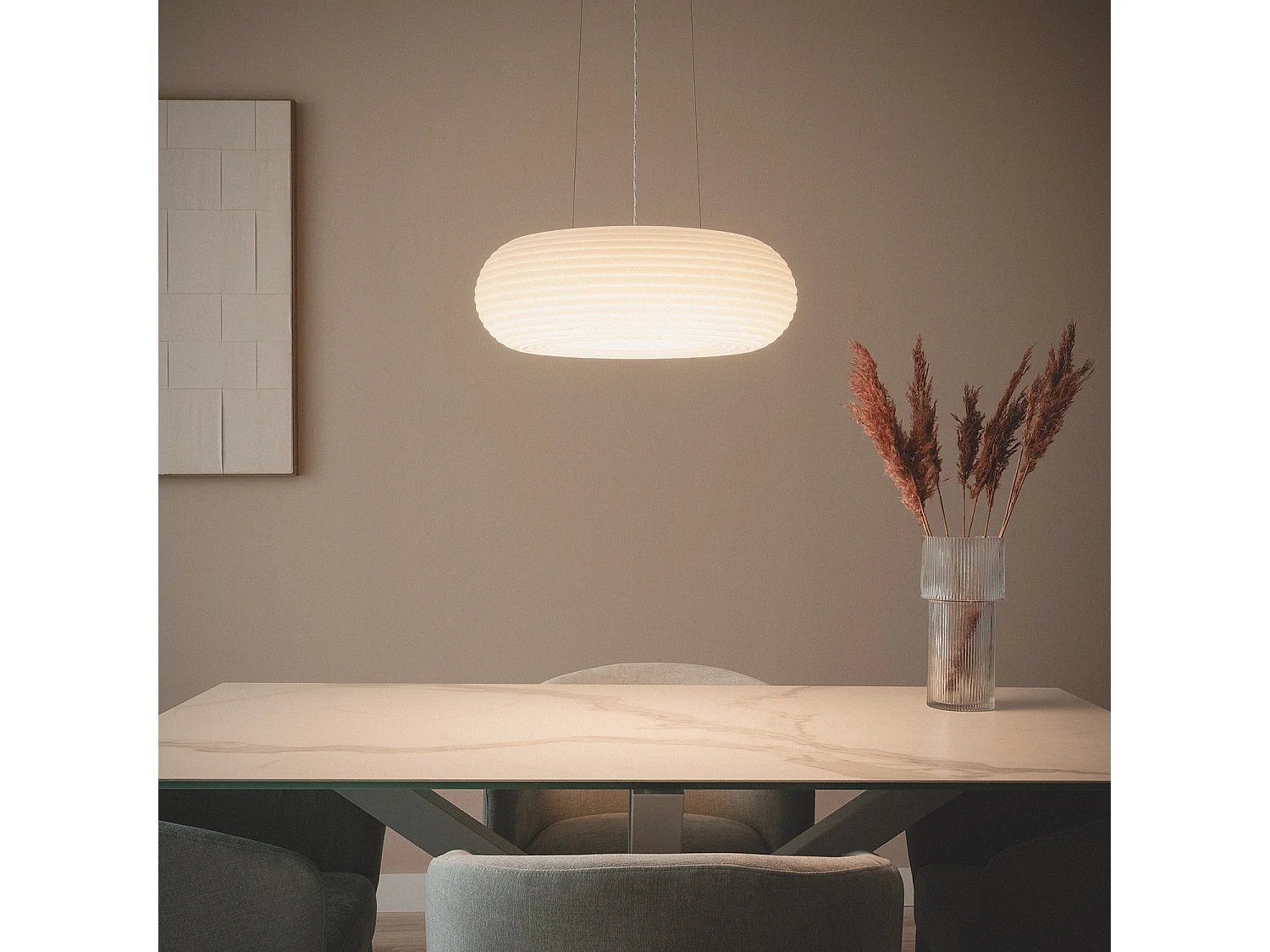 Suspension LED 24W Métal Ø500 mm Junai Blanc