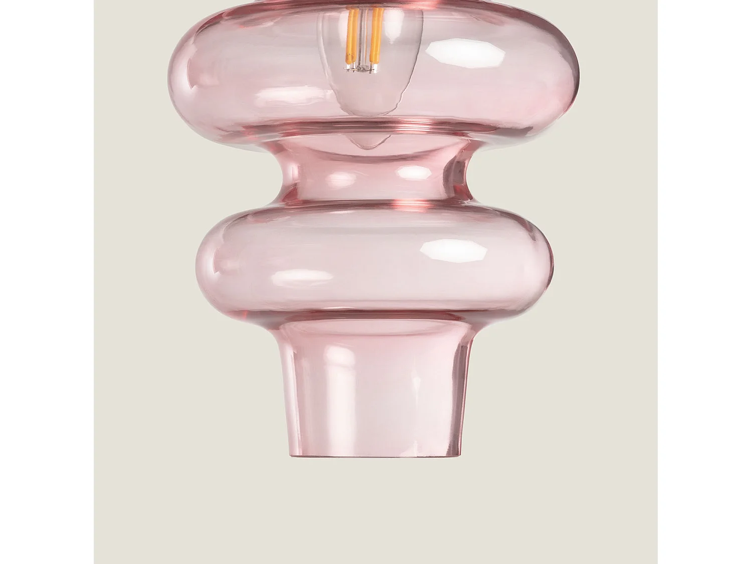 Lampada a Sospensione Vetro Telder Rosa