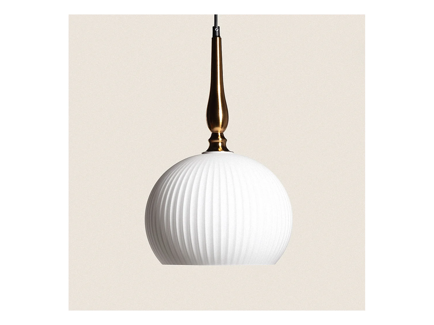 Suspension Métal et Verre Belma Blanc