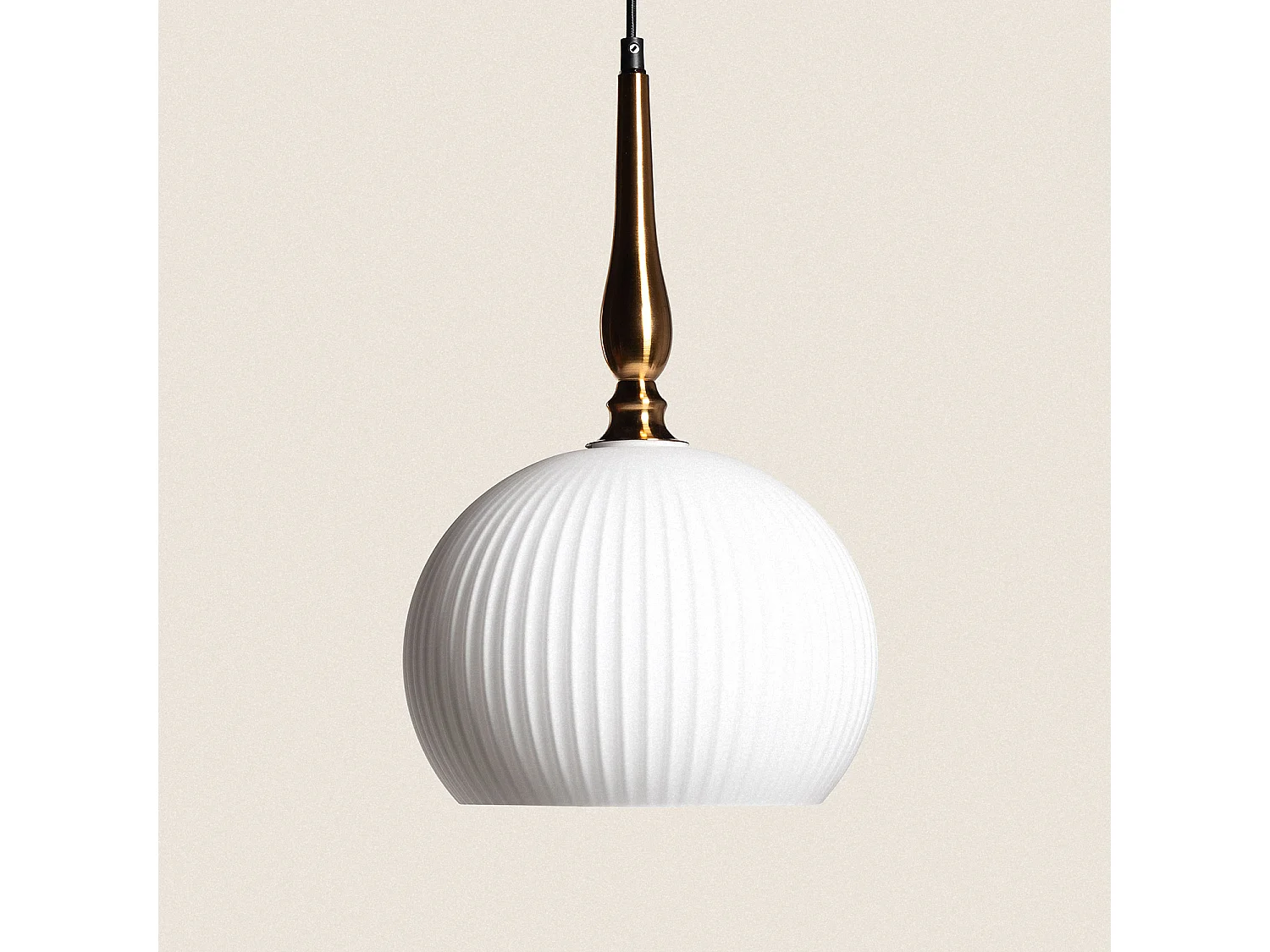 Suspension Métal et Verre Belma Blanc