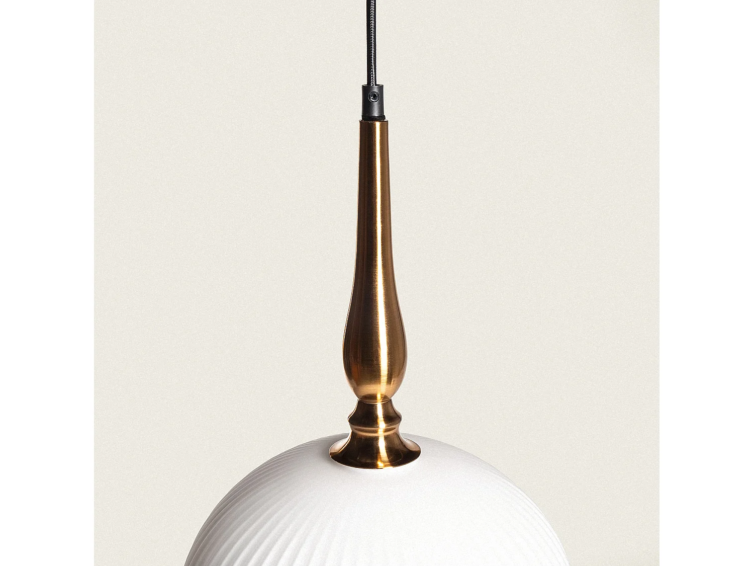 Suspension Métal et Verre Belma Blanc