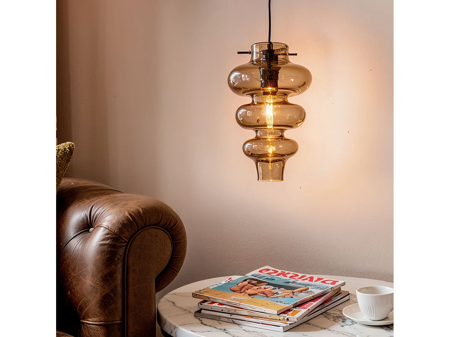 Suspension Verre Telder Doré