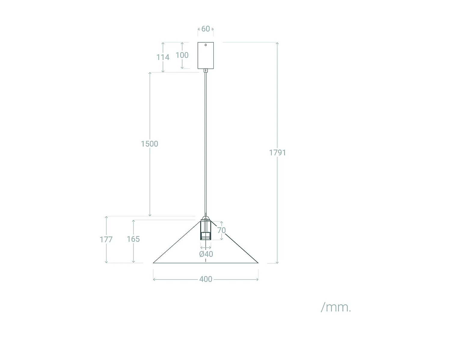 Lampada a Sospensione a LED 8W in Alluminio Elise L Bianco