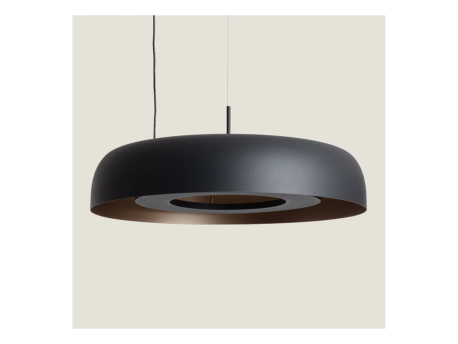 Suspension LED 18W Acier Cancot Noir mat