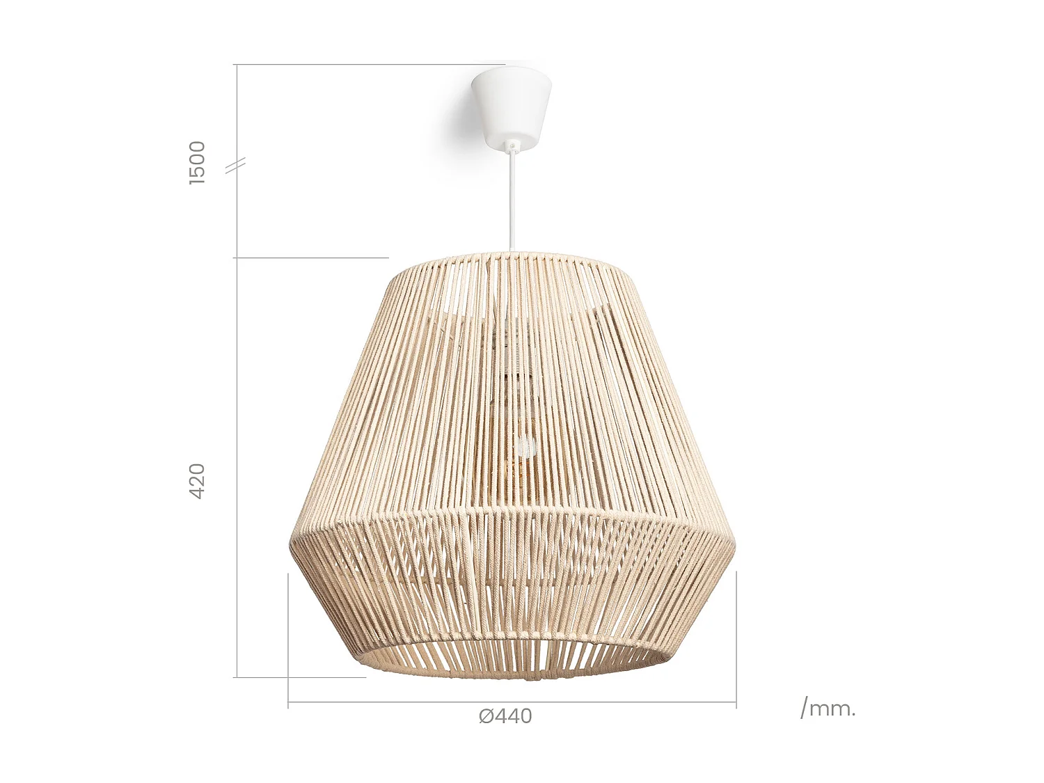 Lampada a Sospensione Corda Diantha Beige