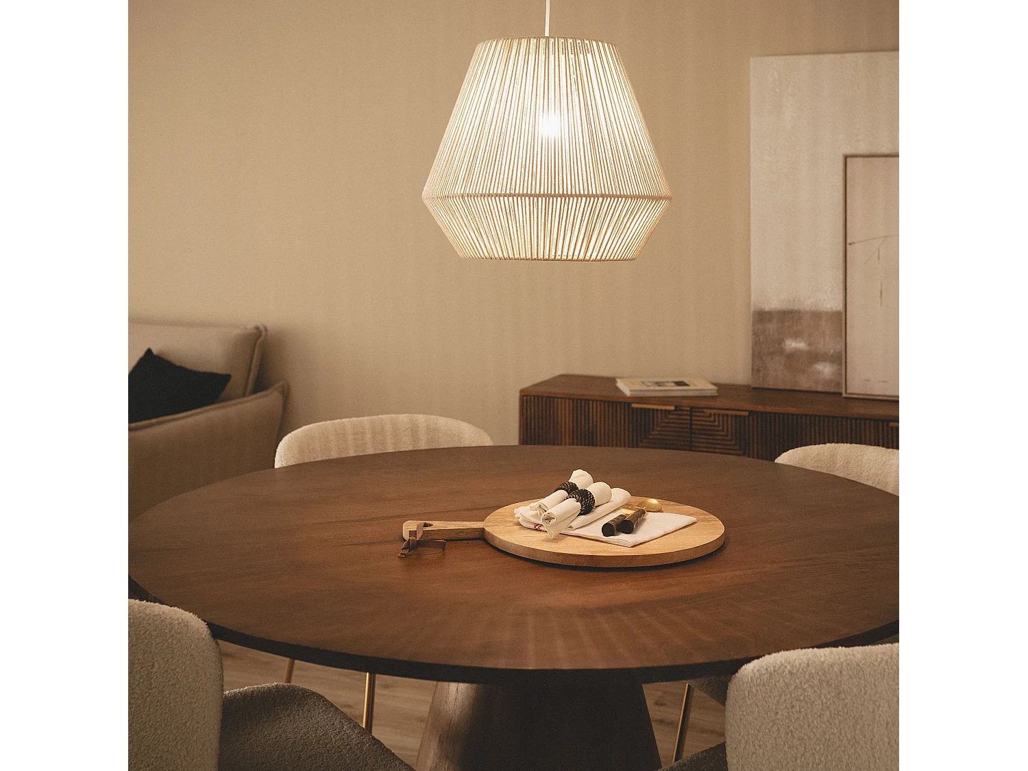 Suspension Corde Diantha Beige