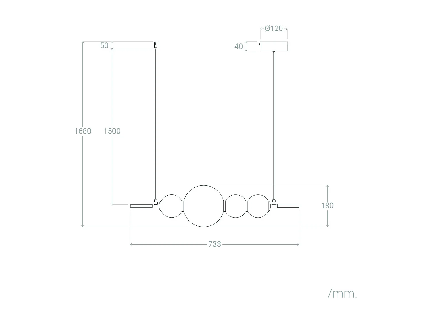 Suspension LED 4.2W Métal et Verre Atira Blanc