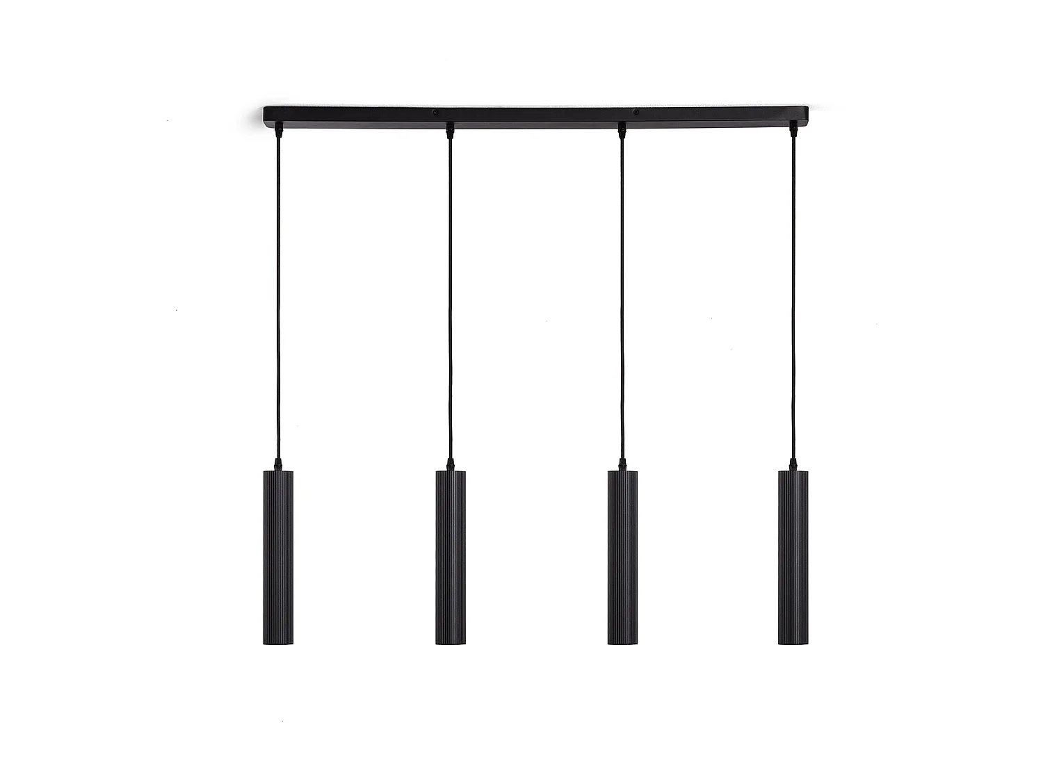Lampada a Sospensione Alluminio Aritz 4 Faretti Nero
