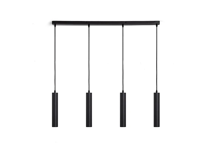 Lampada a Sospensione Alluminio Aritz 4 Faretti Nero