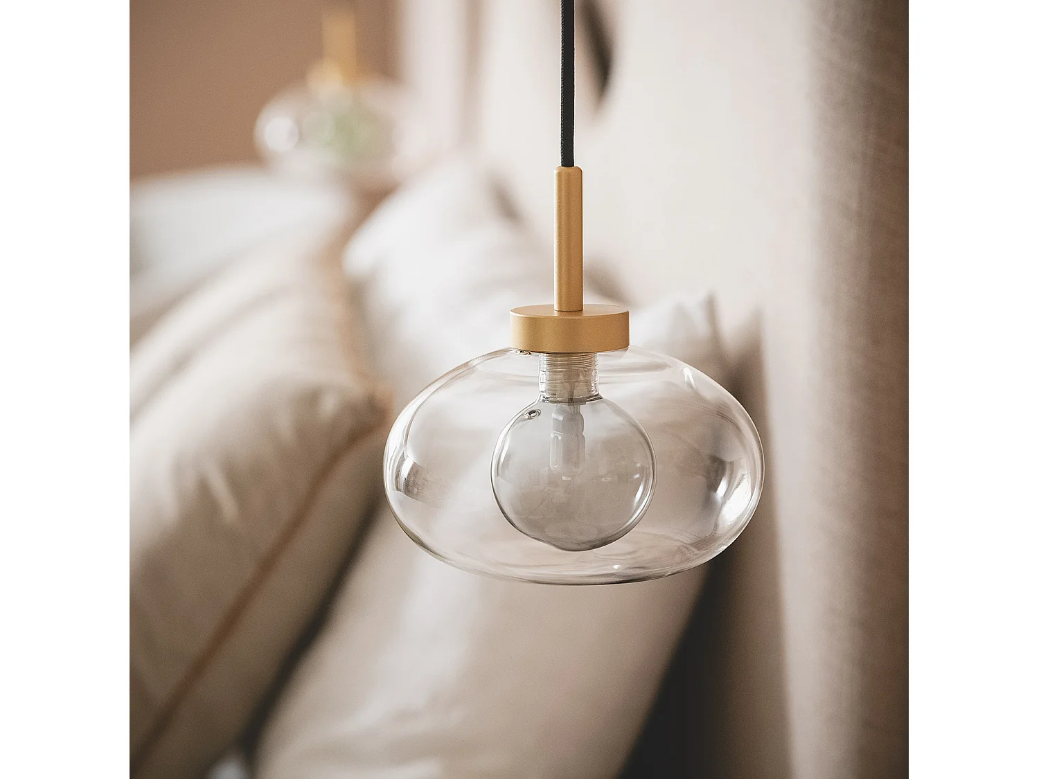 Suspension Aluminium et Verre Hassi Gris