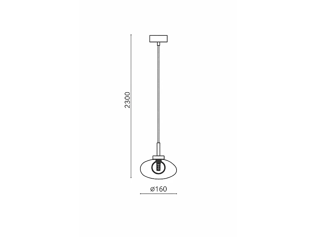 Suspension Aluminium et Verre Hassi Gris