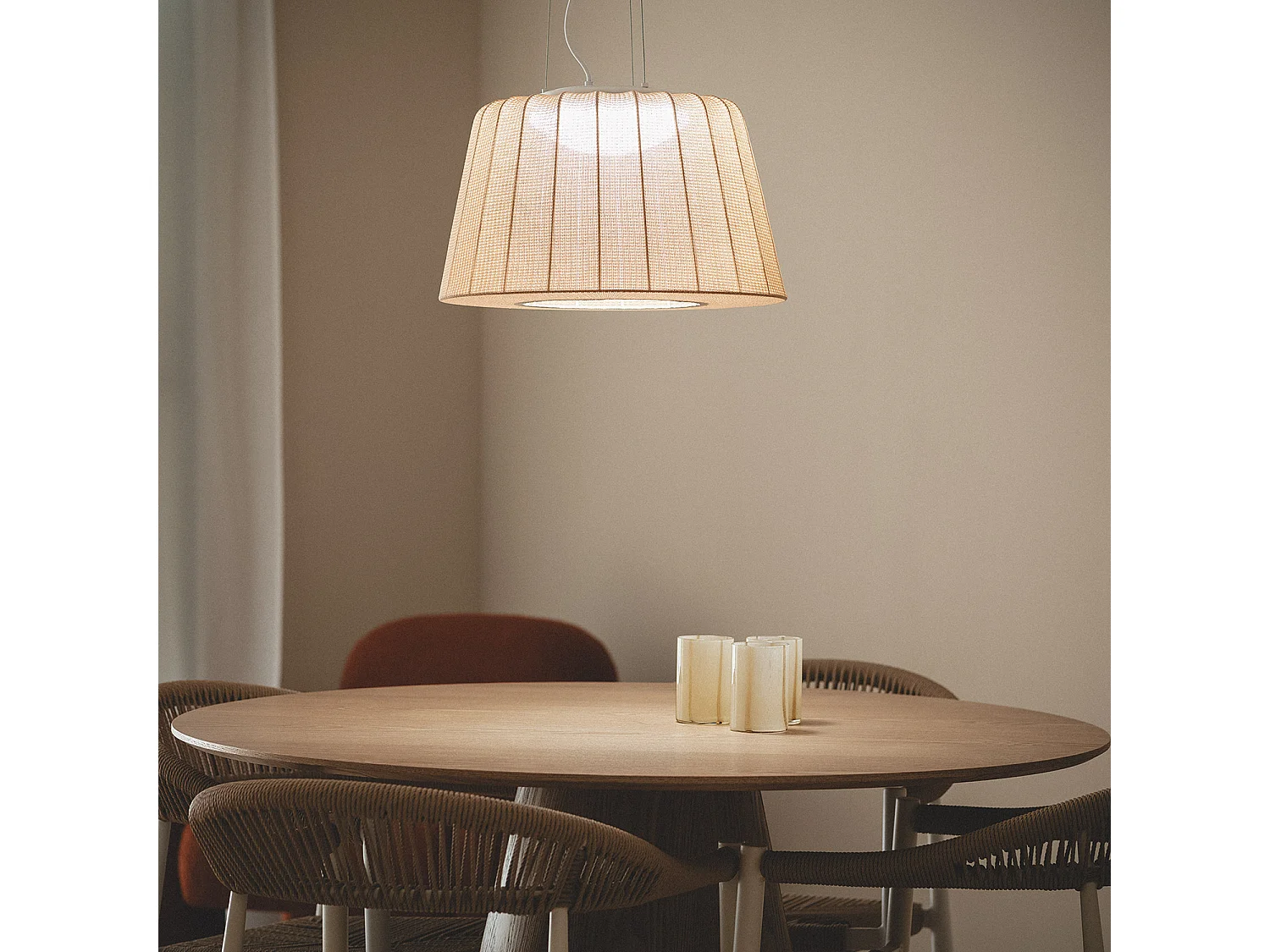 Lámpara Colgante LED 12 W Algodón Patoka Natural