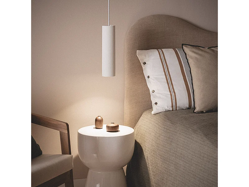 Lampada a Sospensione Gesso Colum Bianco