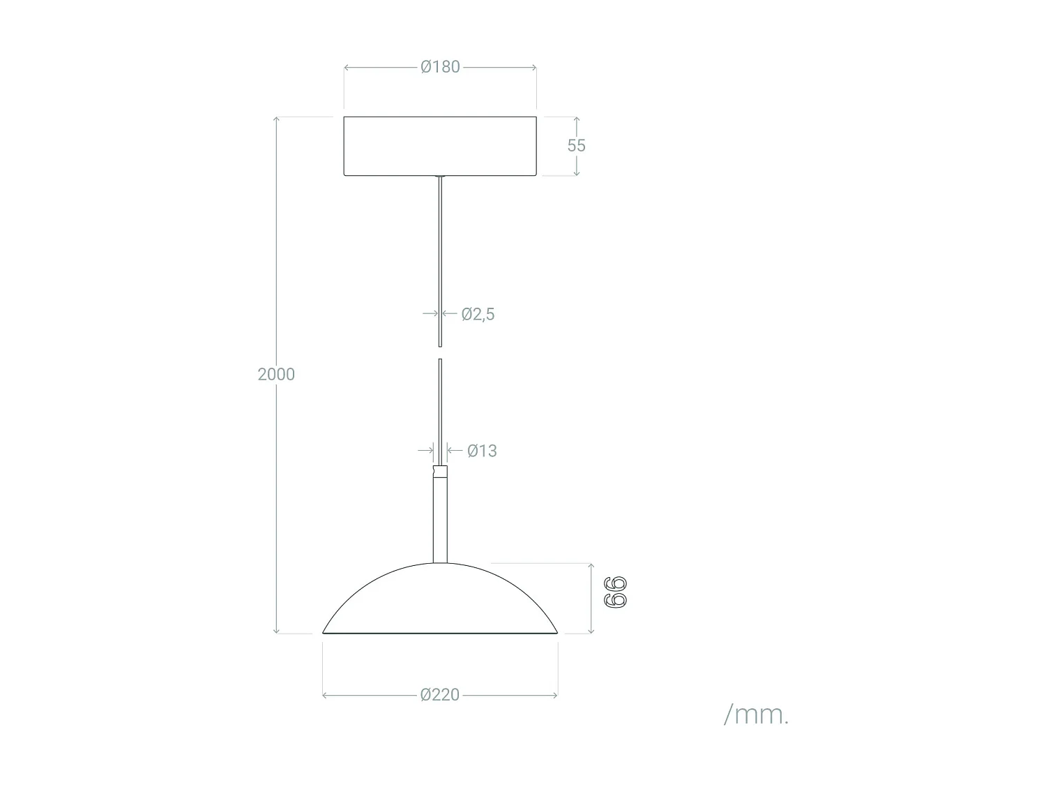 Suspension LED 8W Métal CCT Sélectionnable Shirak Noir
