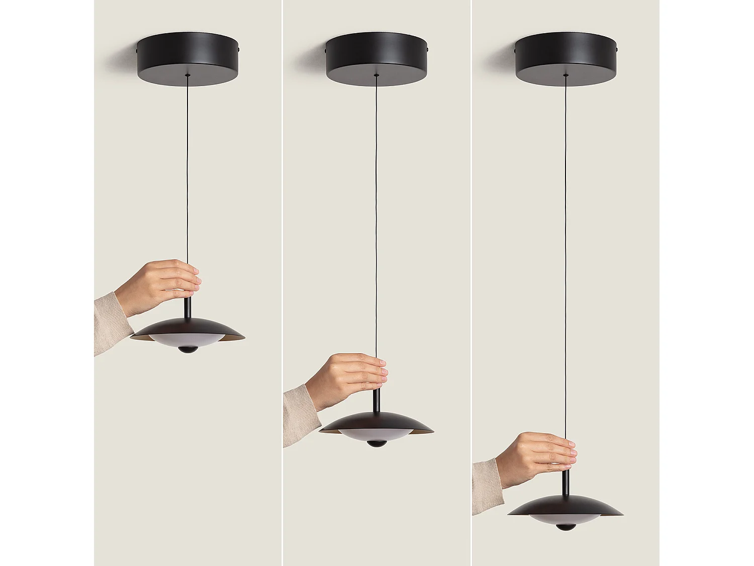 Lampada a Sospensione LED 8W Metallo CCT Selezionabile Shirak Nero