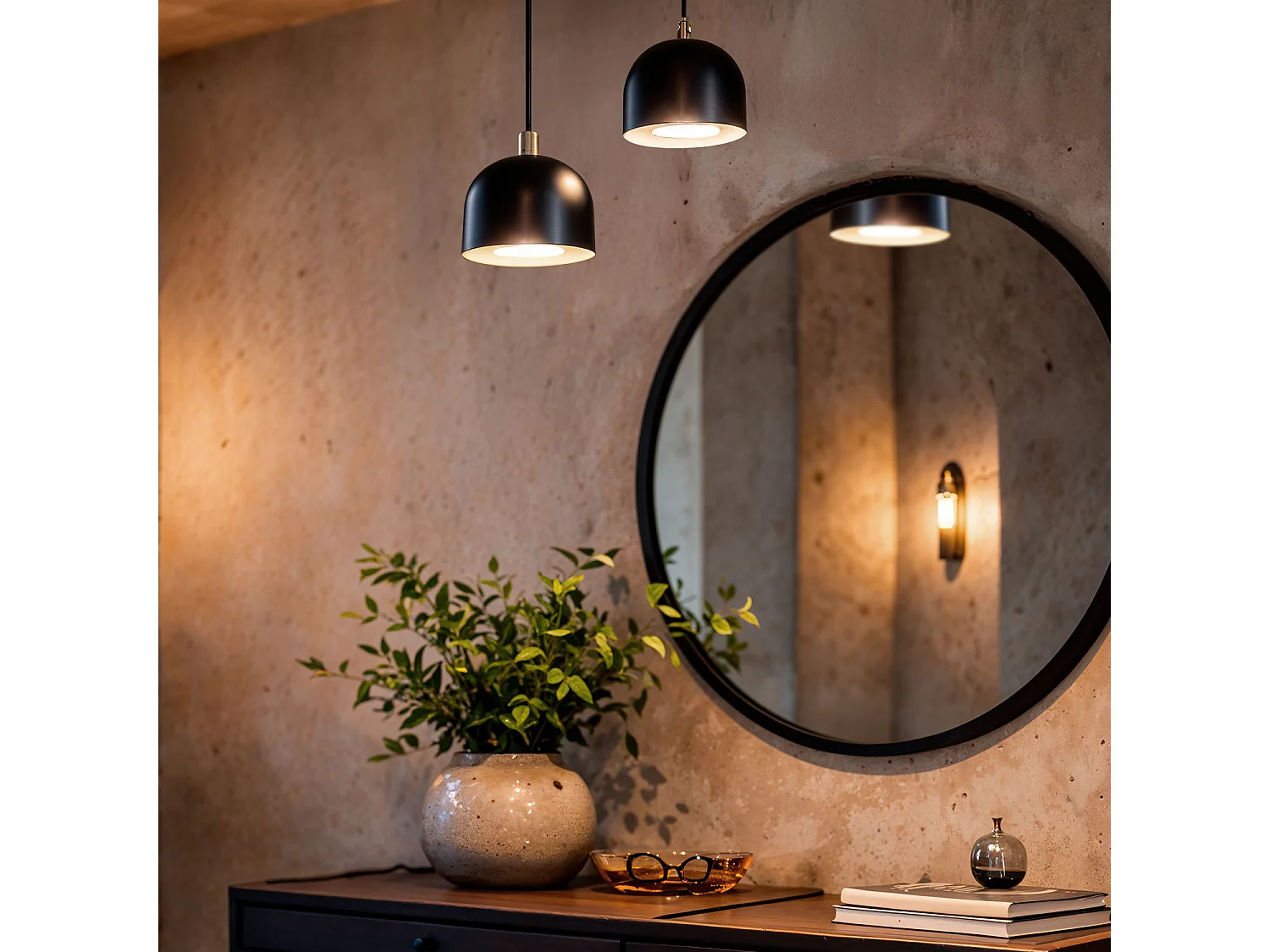 Suspension LED 8W Métal Hauteur Réglable Arya  Noir