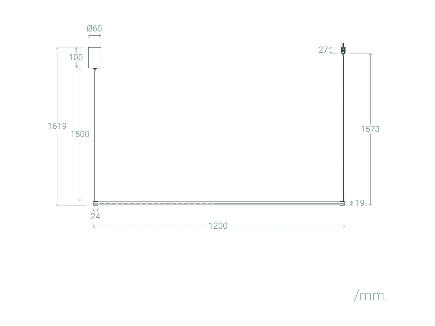 Lampada a Sospensione Lineare a LED 12W in Alluminio SwitchCCT Lislea Oro