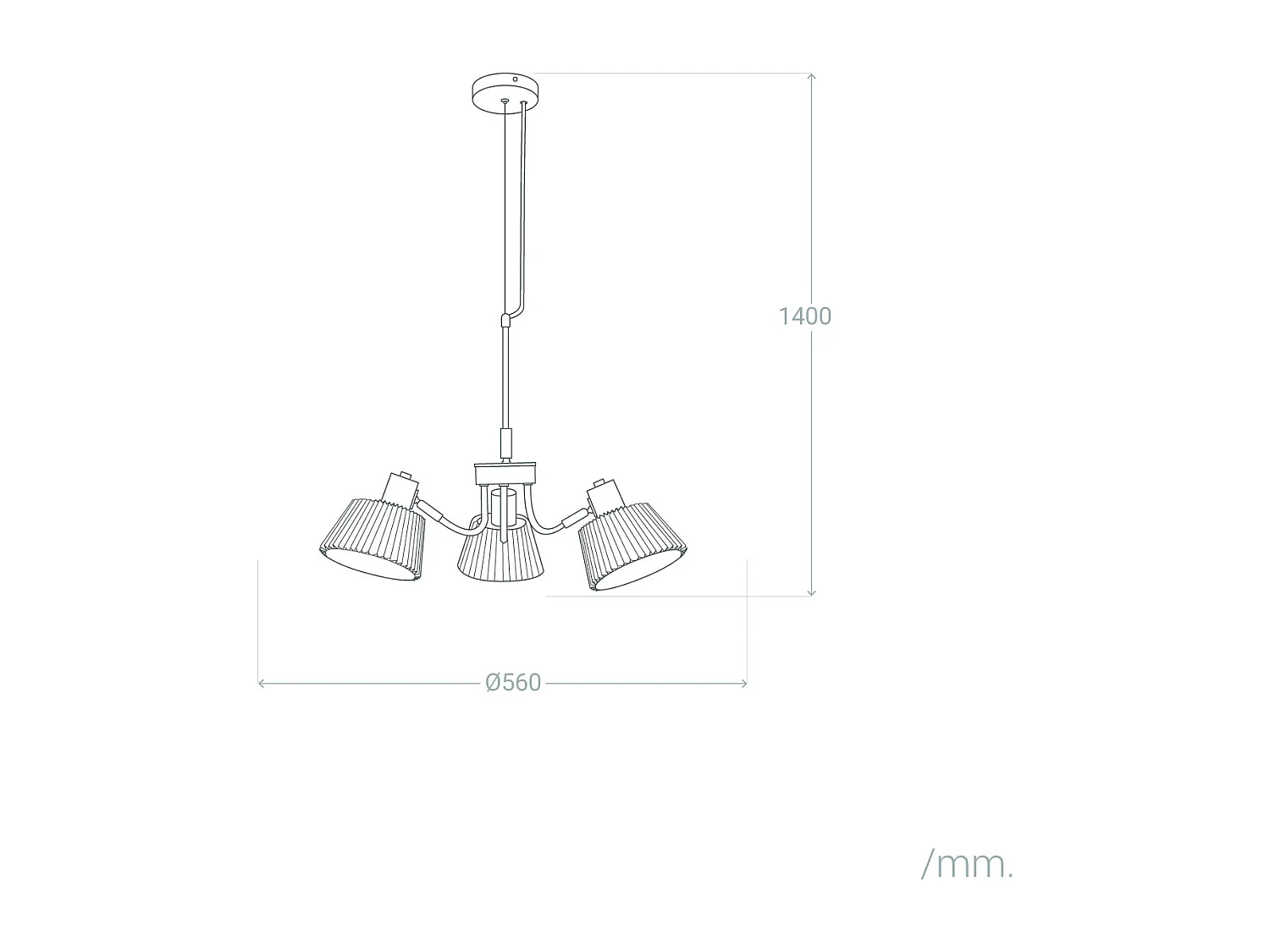 Suspension Métal Magda 3 Spots Blanc