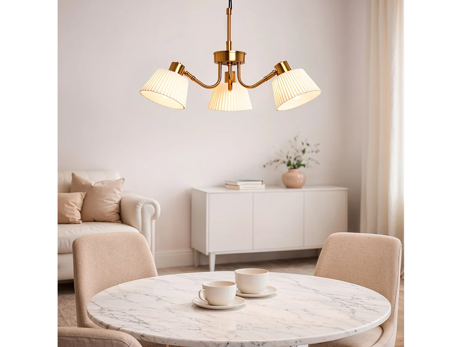 Lampada a Sospensione Metallo Magda 3 Faretti Bianco