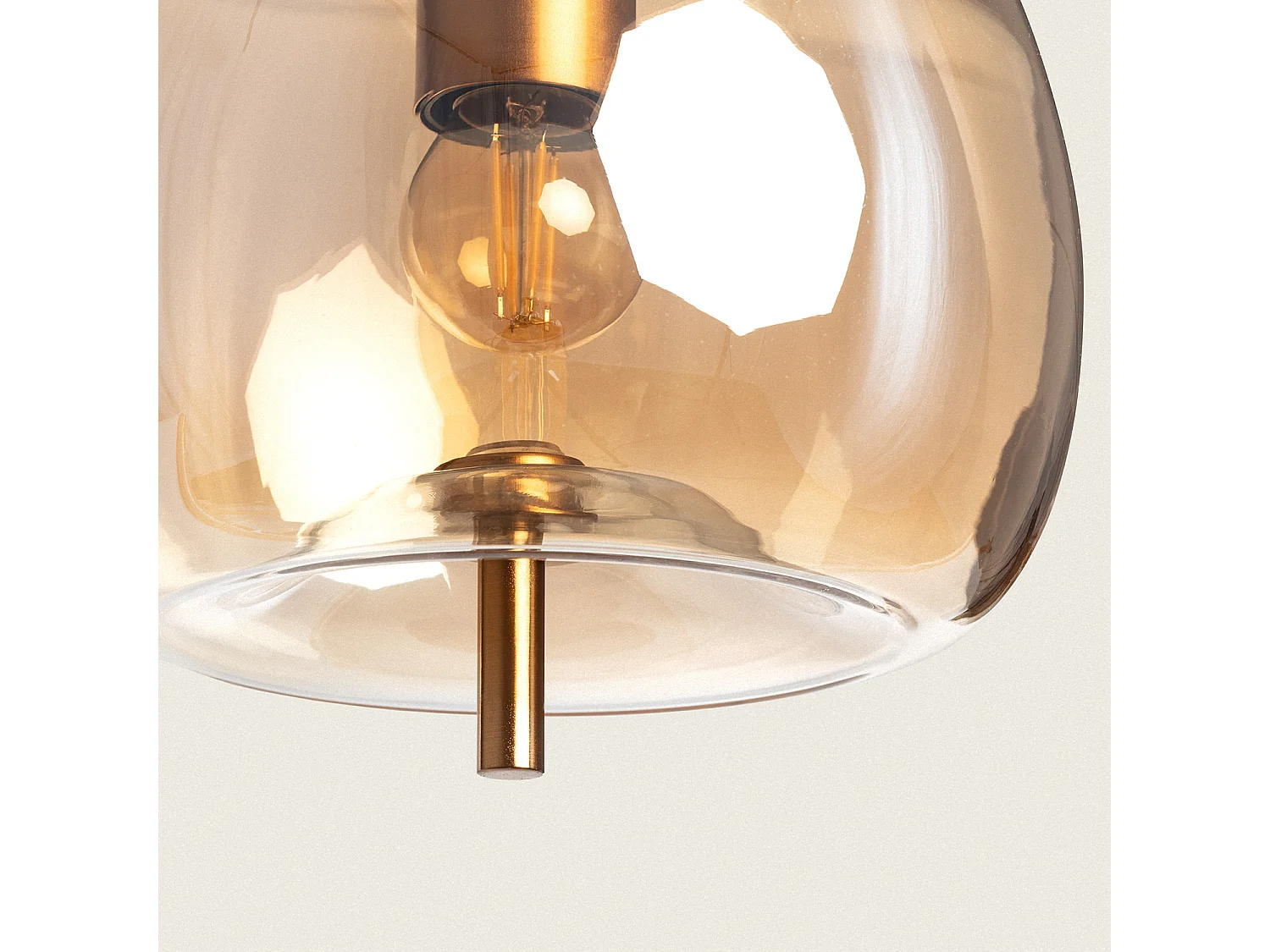 Suspension Métal et Verre Adina Ambre