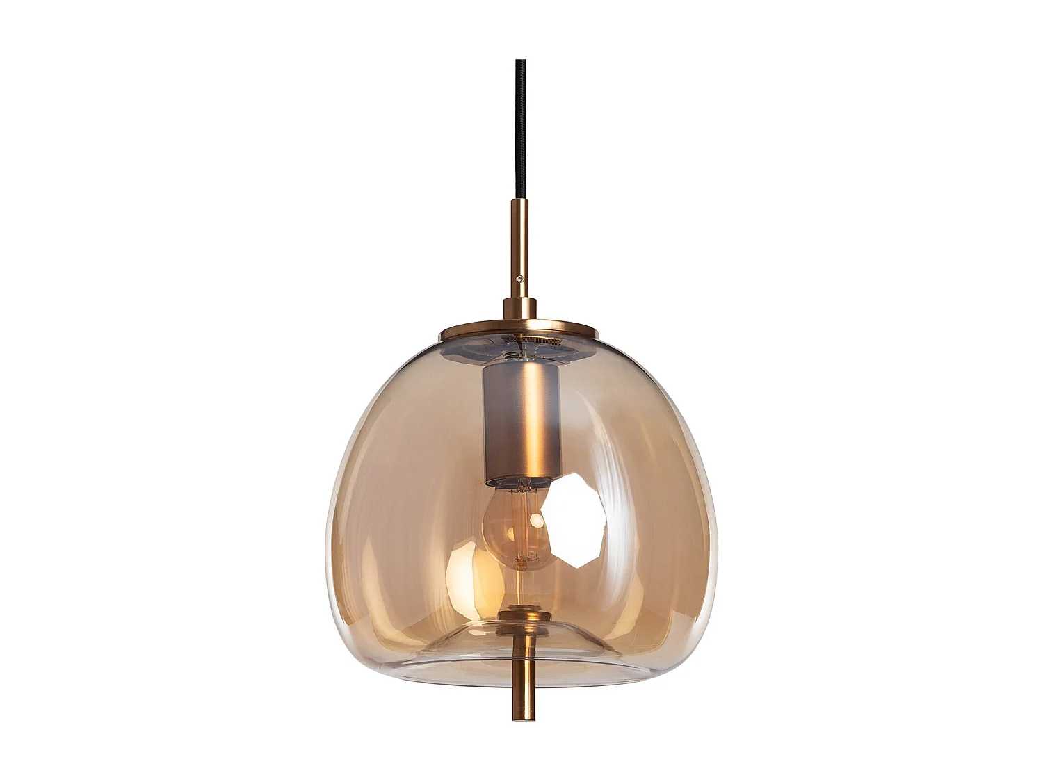 Lámpara Colgante Metal y Cristal Adina Ámbar
