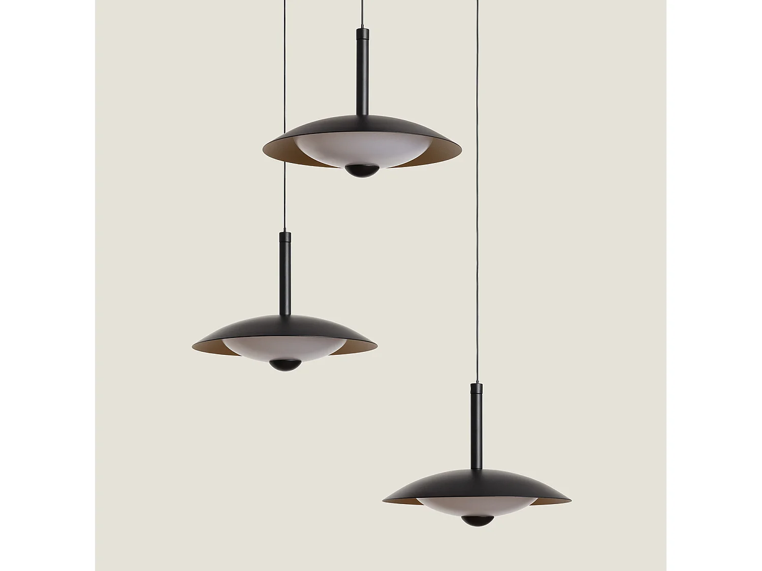 Suspension LED 24W Métal CCT Sélectionnable Shirak 3 Spots Noir