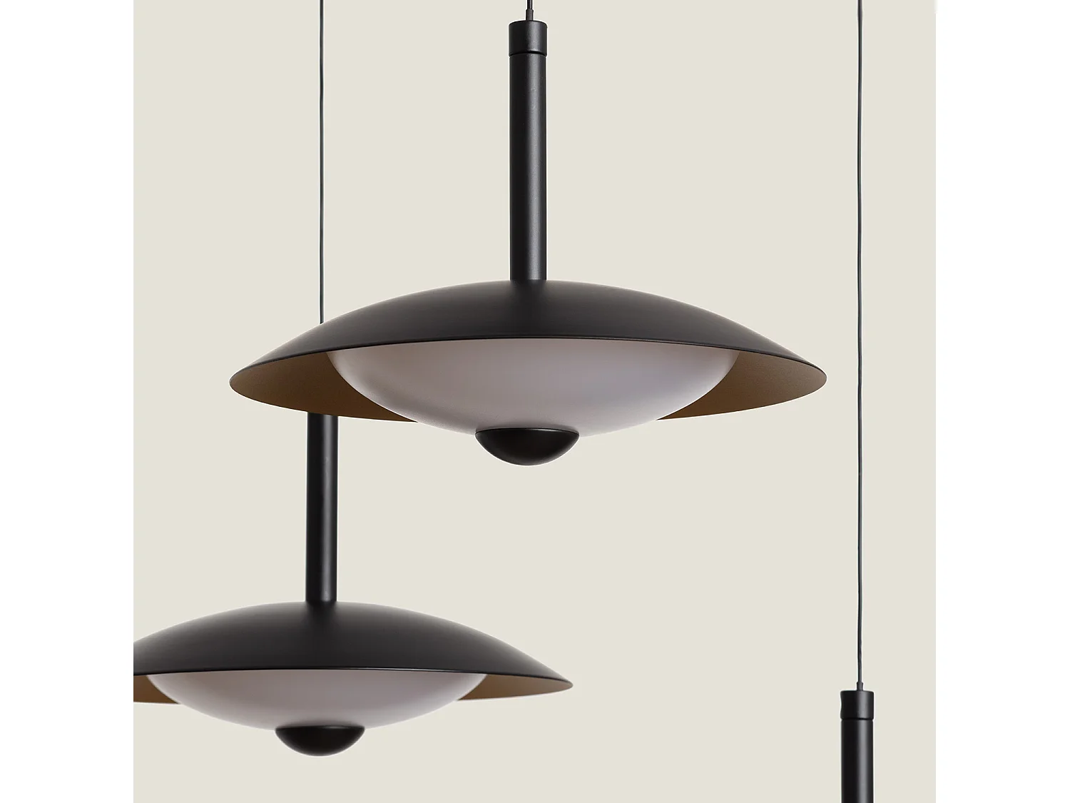 Lámpara Colgante LED 24W Regulable en Altura Metal CCT Seleccionable Seleccionable Shirak 3 Focos Negro