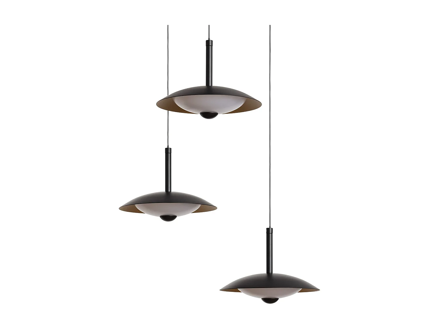 Lampada a Sospensione LED 24W Metallo CCT Selezionabile Shirak 3 Faretti Nero