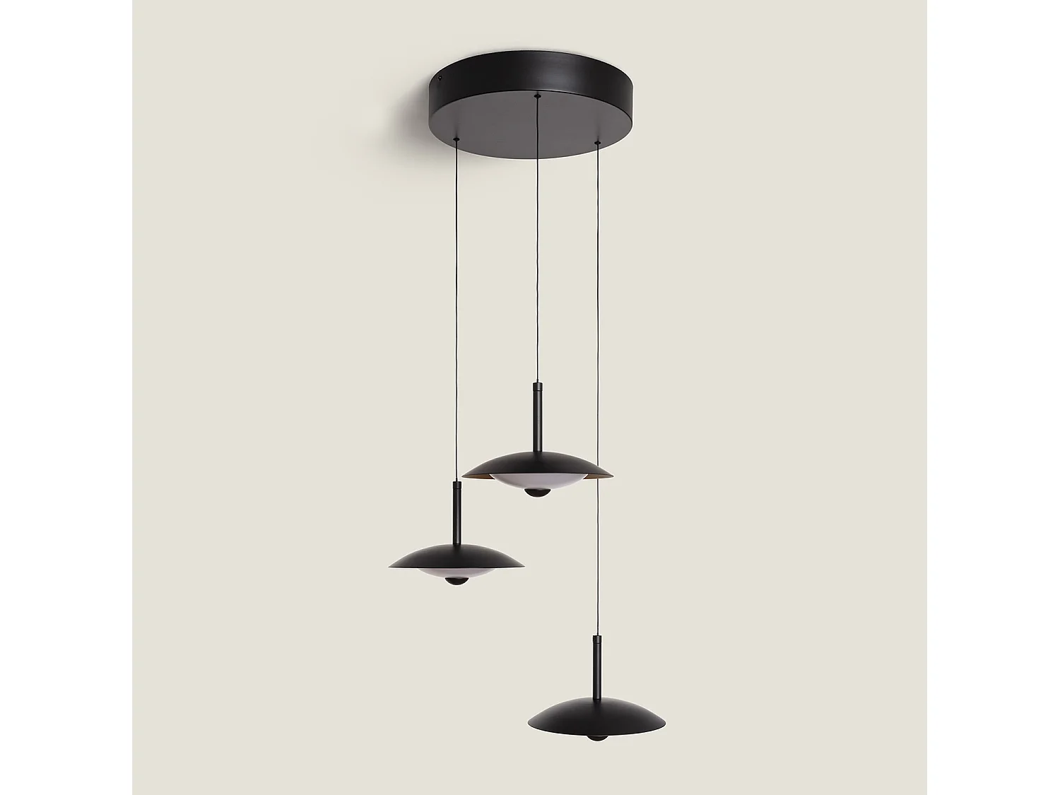 Lampada a Sospensione LED 24W Metallo CCT Selezionabile Shirak 3 Faretti Nero