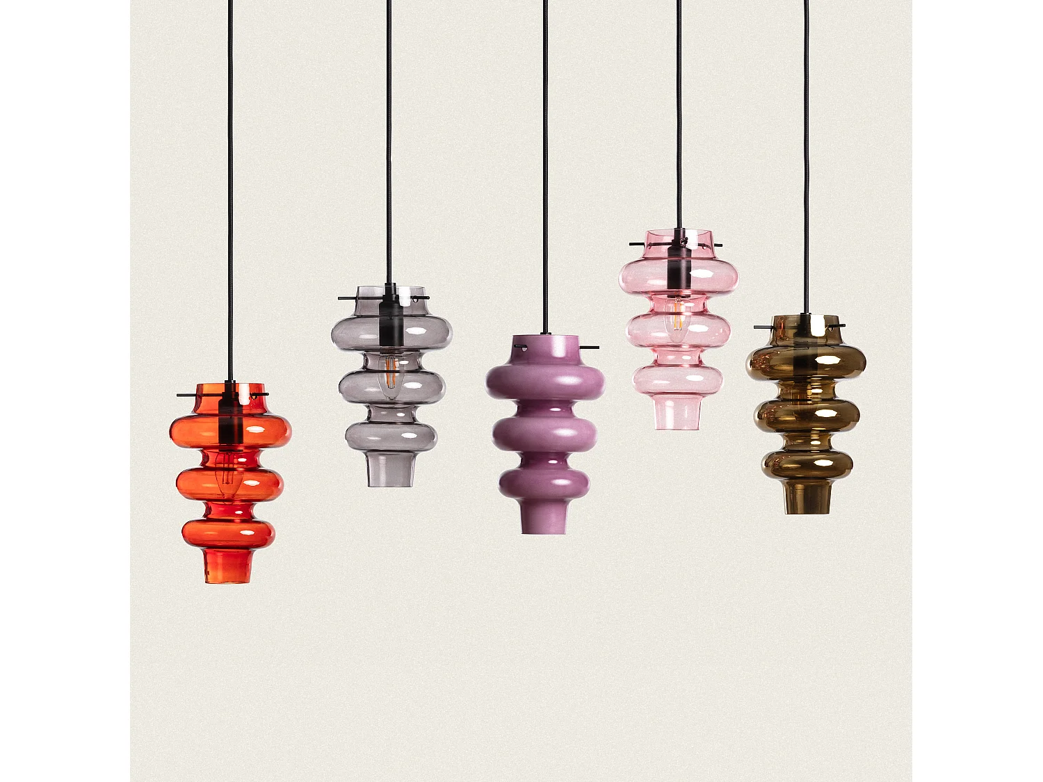 Suspension Verre Telder Rouge